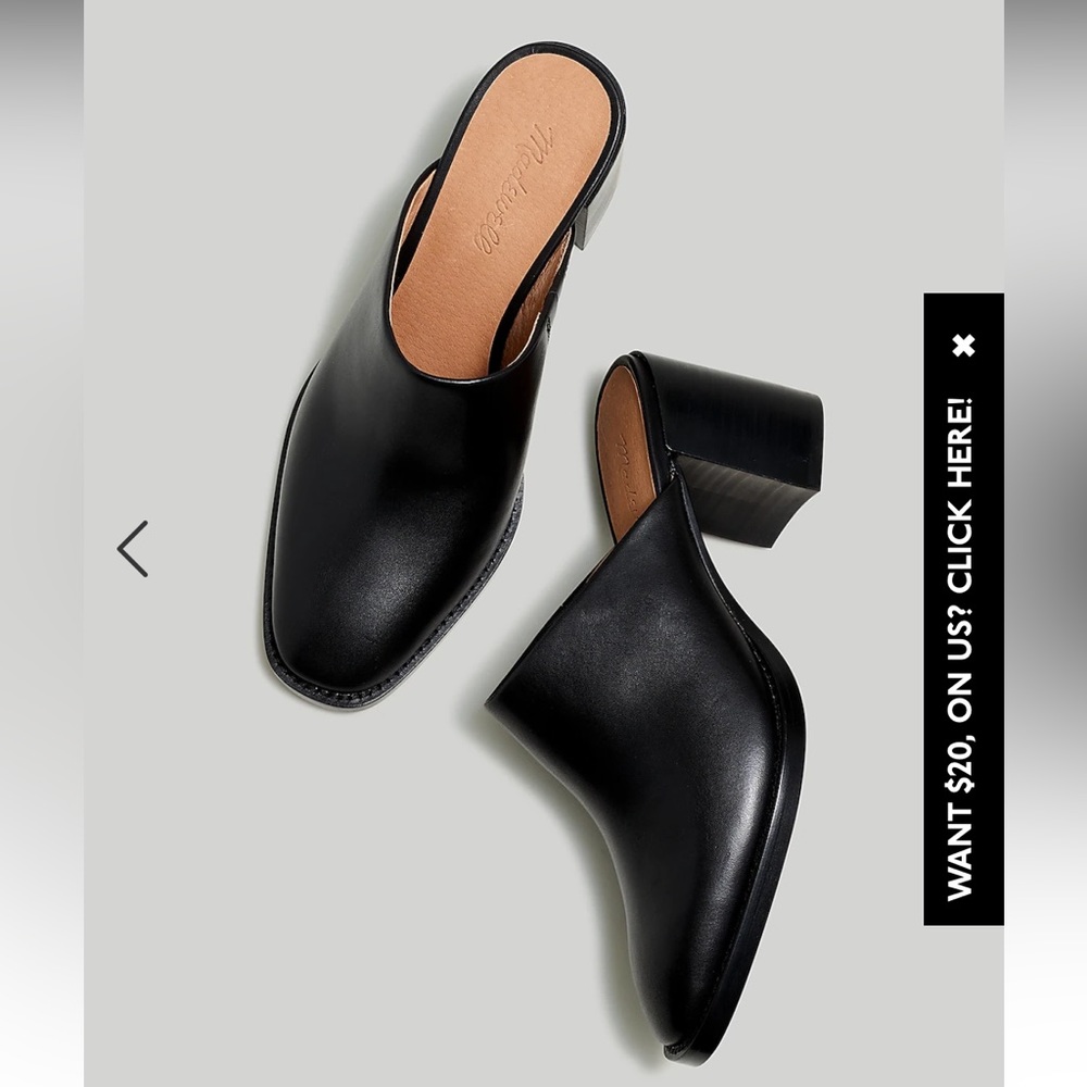 Madewell Macarro black heeled mule